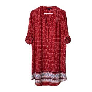 41 Hawthorn cristen button down shirt dress bandana print womens L
